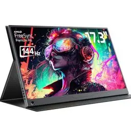 Produktbild: UPERFECT Portable Monitor 17.3 Zoll 144Hz, Tragbarer Monitor Mobile Display mit 1920 * 1080 Full HD IPS Bildschirm HDMI 2 USB C für PC Handy Laptop Switch Xbo Vesa-kompatibel