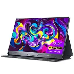 Produktbild: UPERFECT Portable Monitor 4K 17 Zoll Mobile Display mit 3840 * 2160 1500:1 Kontrastverhältnis 500 Nits Helligkeit IPS Bildschirm HDMI 2 USB C für Laptop PC Handy Macboo Xbo PS Switch, VESA-compatibel