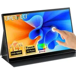 Produktbild: UPERFECT Portable Monitor Touchscreen, 14 Zoll Tragbarer Monitor für Laptop 1080P Mobile Monitor with Mini HDMI/USB-CExternal Monitor for Laptop/Phone/Spielkonsole, VESA Mountable