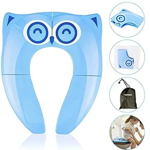 Produktbild: Faltbarer Toilettensitz Kinder Toilettentrainer, Gimars Reise WC Sitz Toilette Töpfchen für unterwegs (Blau)