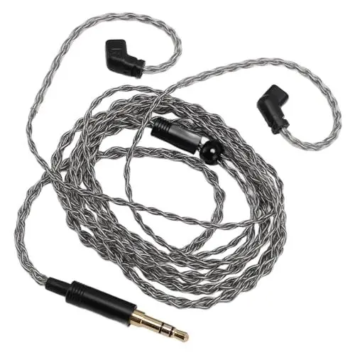 Produktbild: Upgrade-Kopfhörerkabel aus Versilbertem Kupfer mit Vergoldetem 3,5-mm-Stecker, 3,5-mm-Ersatzkabel, Kompatibel mit QDC, für AS12, für ZSX, für ZSN, 47,24 Zoll