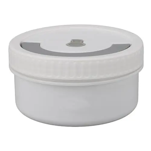 Produktbild: ANKROYU 470 ml Edelstahl-Lunchbox, runde Thermo-Lunchbox, isolierter Lunchbehälter, auslaufsichere isolierte Lunchbox für Büro-Picknicks (Milchiges Weiß)