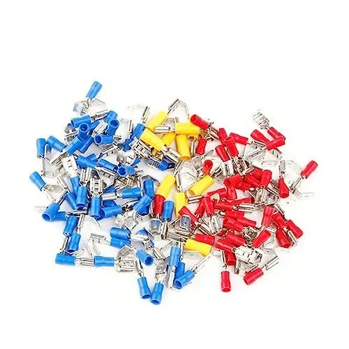 Produktbild: UPKOCH 100stücke Isolierte Crimp-klemmen Mm² Flachstecker Mit Vinyl-pvc-isolierung Aus Verzinntem Messing