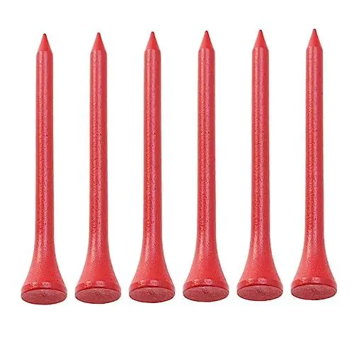 Produktbild: UPKOCH 100 Stück Holz Golf Tees für Outdoor Sport Rot Langlebige Unzerbrechliche Tees für Präzise Schläge und Verbesserte Stabilität für Golfer und Athleten