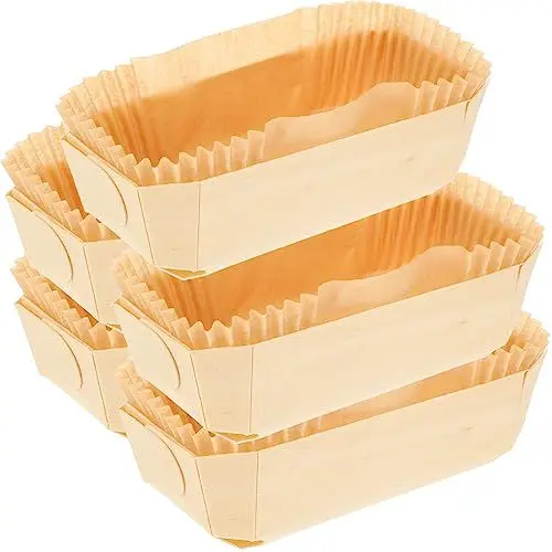 Produktbild: UPKOCH 10Er-Pack Backform Mit Papiereinlage Holzbackform Antihaftbeschichtete Kastenformen Rechteckige Brotform Mit Einlage Für Die Mikrowelle