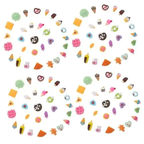Produktbild: UPKOCH 4 Sets Vielseitige Harz-Charms Eiscreme-Donut Flatback Haar-Accessoires Bastelbedarf 30 Stück * 4