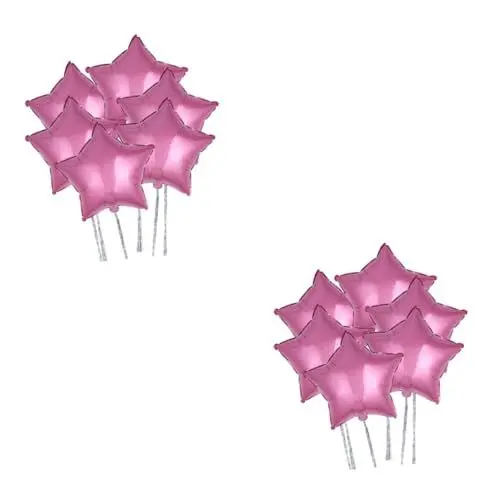 Produktbild: UPKOCH 12 Stück 18 Partyballons Hochzeitsballons Stern Heliumballon Sternballons Sternballons Rosa