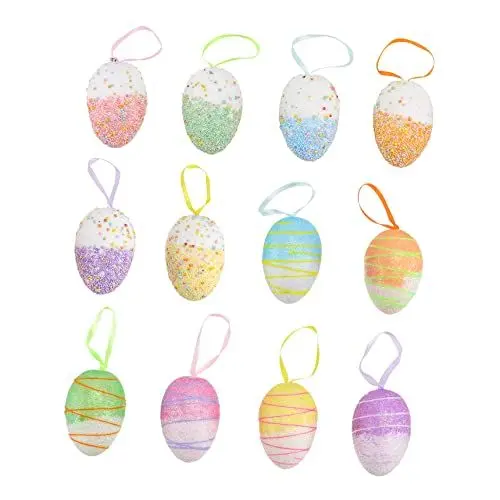 Produktbild: UPKOCH 12st Ostereier Kinderhandwerk Hängendes Osterei Osterkörbchenfüller Osterbaum Korb Vor Der Tür Ostern Schmücken Anhänger Basteln Für Kinder Osterei-verzierung Handbuch Pack Schaum