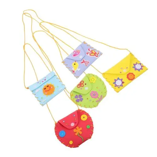 Produktbild: UPKOCH Nähset Tasche 15 Sätze Diy-geldbörsen-handarbeitssets Für Kinder Eigene Häkelanzüge Für Kinder Handstickset Kinder-nähset Für Anfänger Spielzeug Kindergeldbörsen Mini-geldbörsen