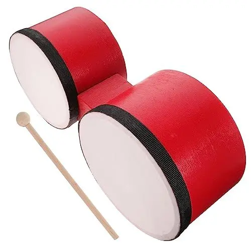 Produktbild: UPKOCH 1 Satz Bongo-trommel Babybongos Schlaginstrumente Für Kinder Schlagzeug Musikinstrument Tamburine Für Kinder Bongos Für Kinder Bongotrommeln Kinder Trommeln Kindertrommel Rot Holz