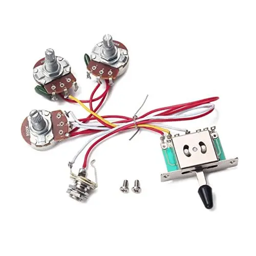 Produktbild: UPKOCH Vorverdrahtetes Gitarren-kit 5-wege-umschalter 1 Lautstärkeregler 2 Tonpotentiometer 500 K 2t1v Für E-gitarren