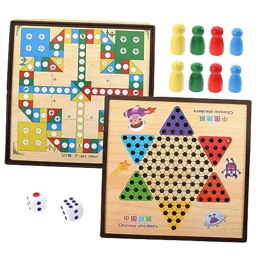 Produktbild: UPKOCH 1 Satz Schachspiele Für Kinder Chinesisches Fliegendes Schach Fliegendes Schachspielzeug Tischschachspielzeug Partyschachspielzeug Fliegendes Schachbrettspiel Hölzern