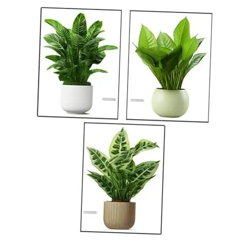 Produktbild: UPKOCH 1 Satz Wandtattoo Topfpflanze Vinyl-naturtapete Wandtattoo Bonsai-topfpflanzen Wandaufkleber Mit Grünen Pflanzen Im Topf Wandgemälde Mit Pvc Tropische Pflanzen Anlage