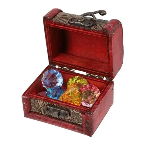 Produktbild: UPKOCH Piraten-schatztruhen-spielzeugset Acryl-diamant-edelsteine 10 Edelsteine Schatzkiste Für Kinder Ideal Für Partys Und Veranstaltungen