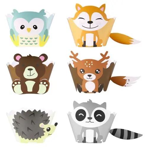 Produktbild: UPKOCH 24 Stück Cupcake-Einlagen in Tierform DIY Kuchen Muffin Liner Dekoration