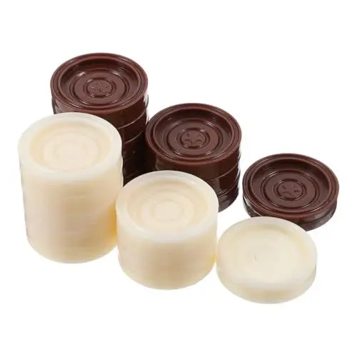 Produktbild: UPKOCH 24 Stück Dame Zubehör Dame Brettspiel Brettspiel Dame Backgammon Dame Spielsteine Schach Chips Schachbrett Zubehör Kunststoff Schach Brettspiel Zubehör Bauchmuskeln