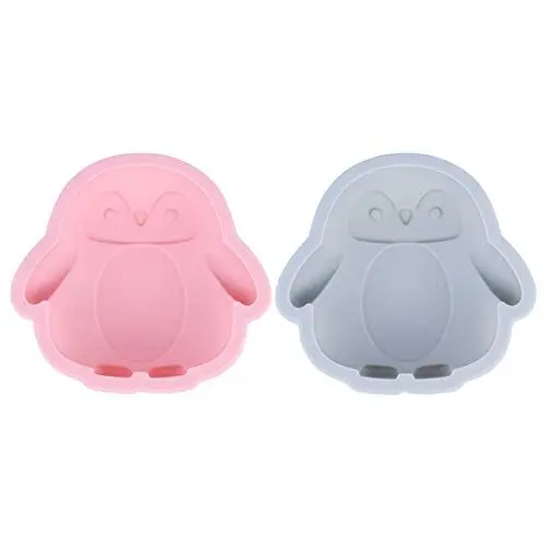 Produktbild: UPKOCH 2 StüCk Pinguin Silikonform FüR Kuchen, Schokolade, Pudding, Gelee - Umweltfreundlich, Nicht-Stick, HitzebestäNdig, KaltbestäNdig, 4 Zoll, ZufäLlige Farbe