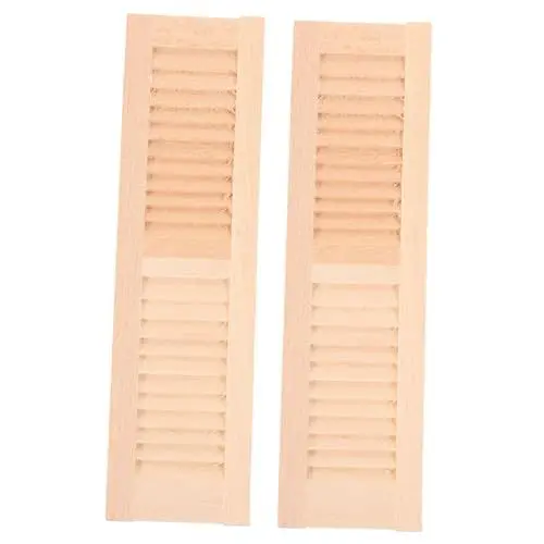 Produktbild: UPKOCH 2St Fensterläden selber Machen Mini-Tür-Modell Bonsai- Mini- -Dekore Minipuppe bastelzeug handwerkskunst Fenster rollos für innen Holzfensterläden Modelle Mini-Fensterläden