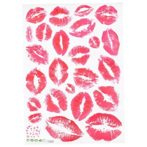 Produktbild: UPKOCH 2stücke Lippen Design Wandsticker Kreative Wandaufkleber Für Wohnzimmer Und Schlafzimmer Dekorative Pvc Wandtattoos Für Glatte Oberflächen