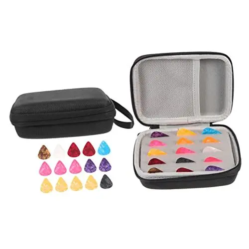 Produktbild: UPKOCH 2 Sätze Aufbewahrungstasche Auswählen Tragbares Plektrum Für Gitarre Behälter Für Gitarrenpicks Gitarrenplektren Bassgitarren-picks Aufbewahrungsorganisator Basspickel Eva Black