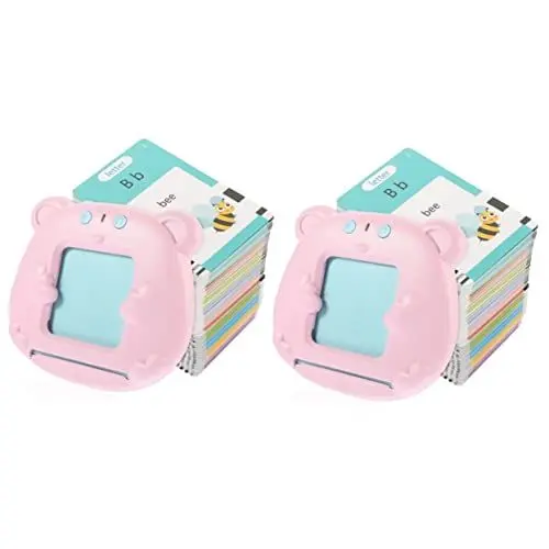 Produktbild: UPKOCH 2 Sets Frühpädagogik Lernkarten Buchstaben Lernkarten Frühpädagogik Maschine Akustische Lernkarten Maschine Alphabet Sprechende Lernkarten Wörter Bauchmuskeln Rosa