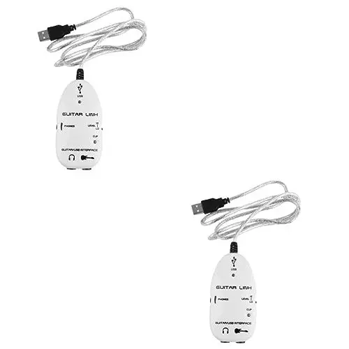 Produktbild: UPKOCH 2 Stk Gitarrenkabel the white whitn cadfi Konverterkabel für E-Gitarre Effektorkabel USB-Kabel gitarre anschlusskabel Gitarreneffektkabel Rechner Audioleitung Gitarrendraht Weiß