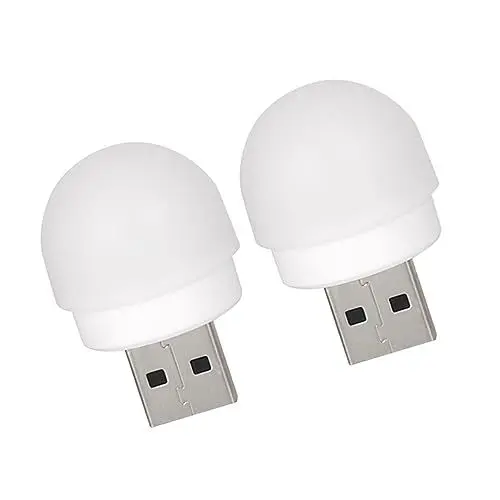 Produktbild: UPKOCH 2Stücke USB Nachtlichter Mini LED Notlichter für Schlafzimmer Tragbare und Praktische LED Tischlampen Warmes Licht für Dekoration und Gemütliche Atmosphäre