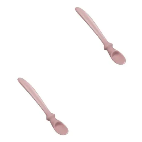 Produktbild: UPKOCH 2 Stück Löffel Kinderbesteck Silikon Trainingslöffel Säuglingsfütterungswerkzeuge Kleinkind Fütterungsgeschirr Sicheres Babylöffel Säuglingstrainingslöffel Säuglingsutensilien