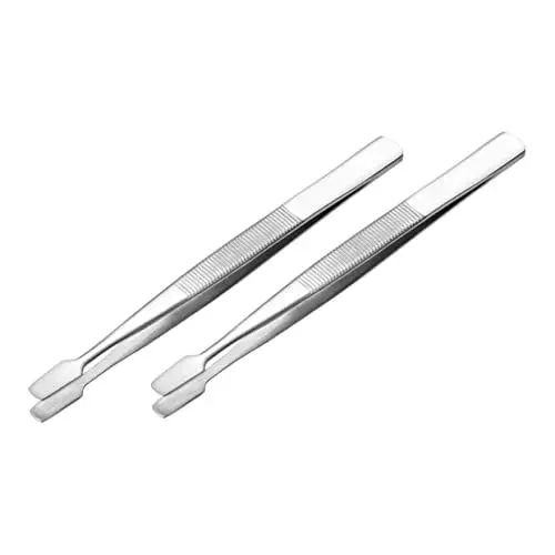 Produktbild: UPKOCH 2st Anti-rutsch Stempelpinzette Aus Metall Stempel Pinzette Zange Werkzeug Edelstahlzange Mikro Rostfreier Stahl Elektronische Hilfsmittel Medizinisch Arbeit