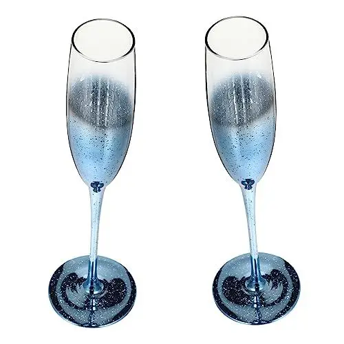 Produktbild: UPKOCH 2st Farbige Sektgläser Champagnerflöten Partyweinbecher Aus Glas Glas Weingläser Aus Kristall Whisky-gläser Sektbecher Aus Glas Sektflöten Gläser Trompete Kristallglas
