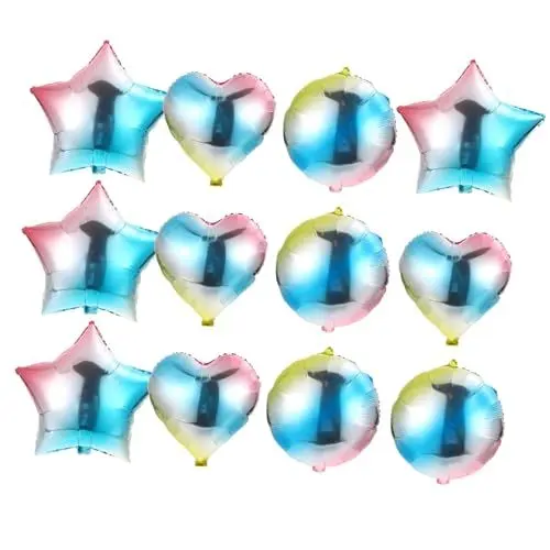 Produktbild: UPKOCH 36 Stück Farbverlaufsballon Herz Heliumballons Ballon Ballon Liebesballons Stern Heliumballon Herzballons Hochzeitszeremonie Dekorationen Hochzeitsballons