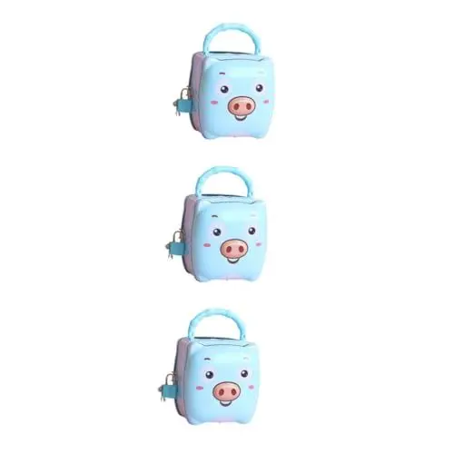 Produktbild: UPKOCH 3St Sparschwein Mini-Spielzeug Jungen Kinderspielzeug Spardose Spielzeug Geldtopf Kinder tylonal kinderzimmer zubehör Geld aufbewahrung wechseln Münzen Sparer Blue
