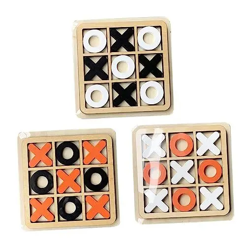 Produktbild: UPKOCH 3 Sätze -Toe Coole Mathespiele Zehe Tischdekorationen Deckspiele Tischdeko im Wohnzimmer familienspiele Family Games Dekor für Couchtisch Schachbrett Pappelsperrholz