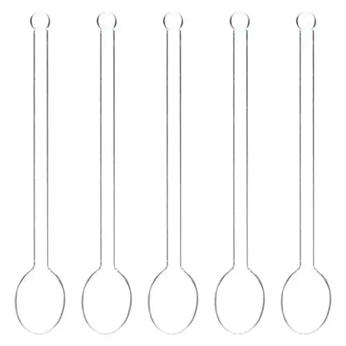 Produktbild: UPKOCH 5er Set Glas KaffeelöFfel - 13cm Lange Transparente RüHrlöFfel FüR Tee, Kaffee, Desserts Und Salate - Vielseitige Mini-LöFfel FüR Zuhause, Bars, Restaurants Und Partys