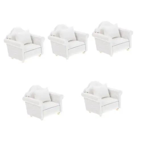 Produktbild: UPKOCH 5 STK Puppenstuben-Einzelsofa mit Kissen Mini-Szenensofa Mini-Sofa aus Holz Living Room Decoration wohnzimmerdeko Modelle Möbel Miniatur-Sofa-Modell Mini-Haussofa aus Holz hölzern