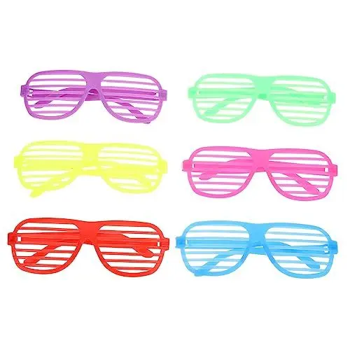 Produktbild: UPKOCH 6St Shutter-Brille Sonnenbrille mit Neonverschluss Rave-Accessoires farbige Brille Partybrille Neonlicht kinder ferngläser kinderferngläser Kostümbrille Neon-Shutter-Farben Plastik