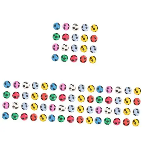 Produktbild: UPKOCH 80 Stück Hüpfbälle Hüpfbälle Fußbälle Sprungbälle Hübsches Fußballmuster Schaumstoff Fußbälle Mini Fußball Mini Sportbälle Schaumstoff Fußball Synthetischer Gummi