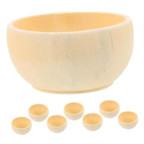 Produktbild: UPKOCH Holzschalen Zum Basteln Für Kinder Unbehandeltes Holzschalen-set Handgefertigt Für Heimdekoration Und Zum Spielen
