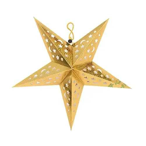 Produktbild: UPKOCH Decken-lampenschirm Aus Papier Sternen-design 8 Stück Glänzende Lampenschirme Einfache Montage Geeignet für Lichterketten