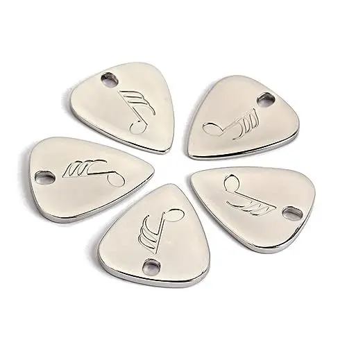 Produktbild: UPKOCH Gitarrenplektrum Aus Metall Für Akustikgitarren Form Rutschfest Silber (02)