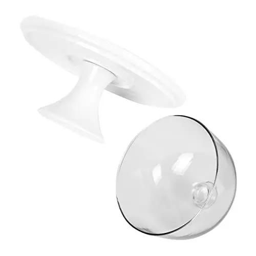 Produktbild: UPKOCH Kuchenplatte Porzellan Glasglocke 13cm Glasdeckel 1 Set Multi Party Speicherplatte Lebensmittel Server Dessert Platte mit Deckel Tortenplatte Glashaube Tortenplatte Glashaube