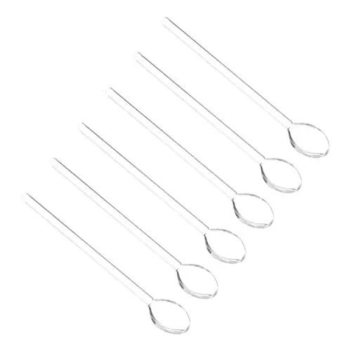Produktbild: UPKOCH 6Er Set Transparente GlaslöFfel – HitzebestäNdige KaffeelöFfel, RüHrlöFfel & DessertlöFfel – Ergonomische Griffe, Ideal FüR Zuhause, Restaurants, CaféS & Bars