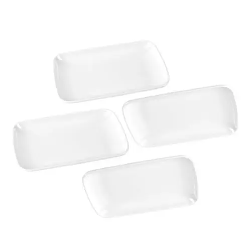 Produktbild: UPKOCH Lebensmittel- Servierschalen Keramikplatten: Rechteckige Dessert- Platten- Gerichte Sushi Frühstücksservice- Tablett 4Pcs