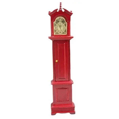 Produktbild: UPKOCH Mini-Puppenhaus Rollenspielgerät weihnachtsdorf zubehör Uhr Möbel Mini-Hauszubehör dekorative Miniatur Weihnachten Baby Statue andere Holzprodukte schmücken hölzern rot