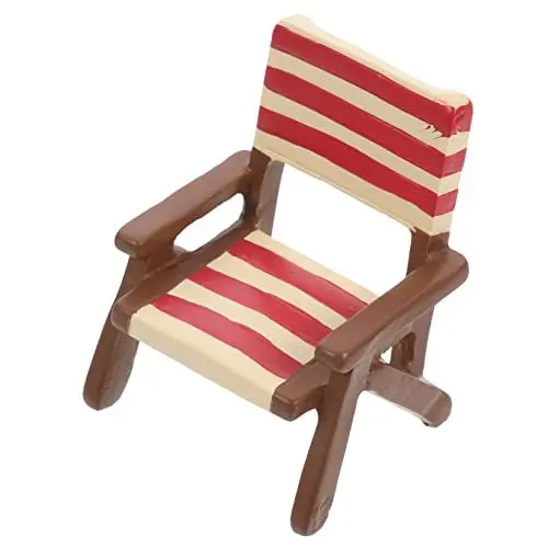 Produktbild: UPKOCH Mini-strandkorb Mini-hausstuhlmodell Möbelbank Für Puppenstuben Fee Zubehör Gartenbank Mini-Couch Puppenstuhl Winziger Stuhl Nautische Puppenhausdekoration Miniatur Harz Anzeige