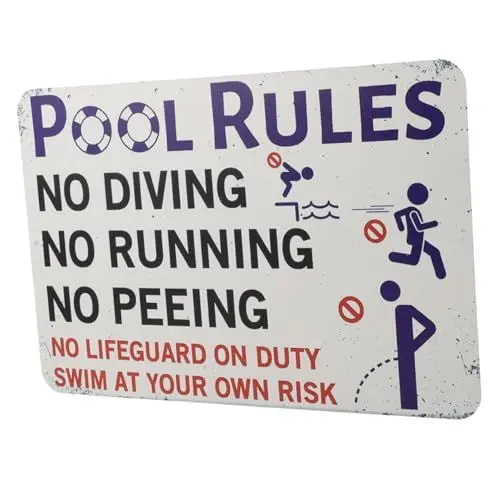 Produktbild: UPKOCH Pool Schild Mit Schwimmbadregeln Wasserdichtes Metallschild Für Draußen Wanddekoration Als Warnschild Für Poolbereiche