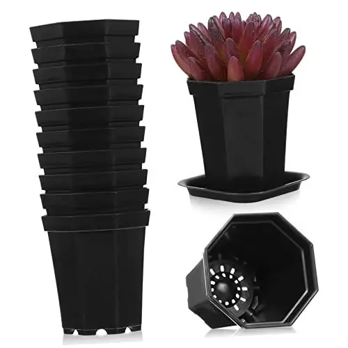 Produktbild: UPKOCH Sternanis Kunststoff Blumentöpfe Set Untertassen Drainage-Design Für