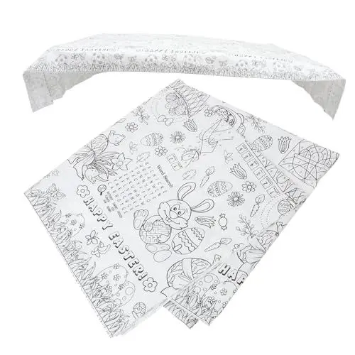 Produktbild: UPKOCH Ostern Party Dekorationen Färbung Tisch Tuch Rechteck Papier Tisch Indoor/Outdoor Decor Scratch Bunny Themen