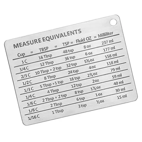 Produktbild: UPKOCH Umrechnungstabelle Für Die Küche Magnet Edelstahl Äquivalenttabelle Metrische Umrechnung Für Haushaltskühlschränke Küchenpartys