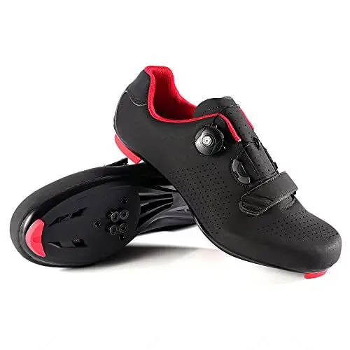 Produktbild: UPON HIKING Herren Rennradschuhe MTB Spinning SPD Fahrradschuhe for Cleats Leicht Atmungsaktiv Schwarz 43